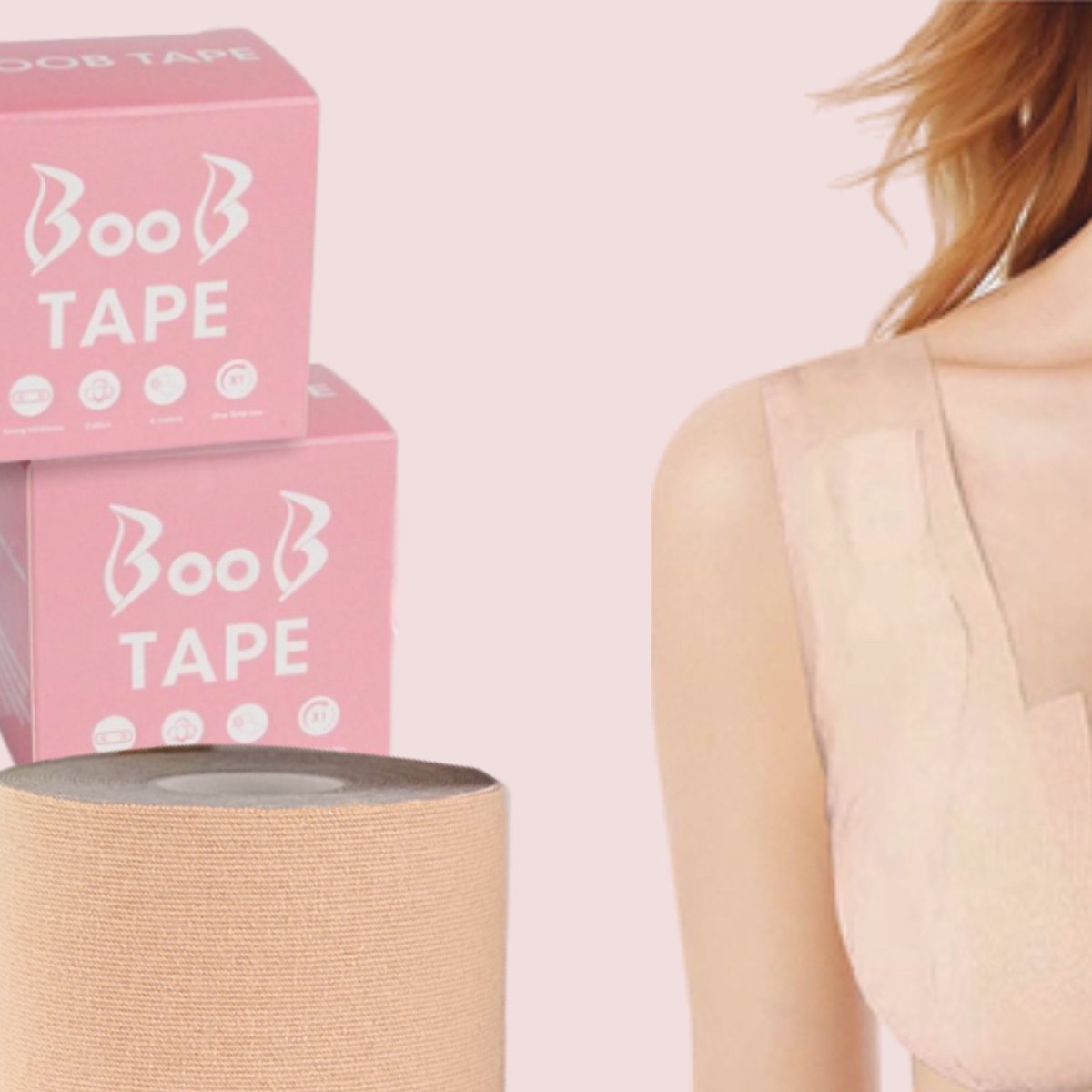 3BMT Boob Tape - Zelfklevende Push-up Borsttape - Comfortabele en  Onzichtbare Plak BH