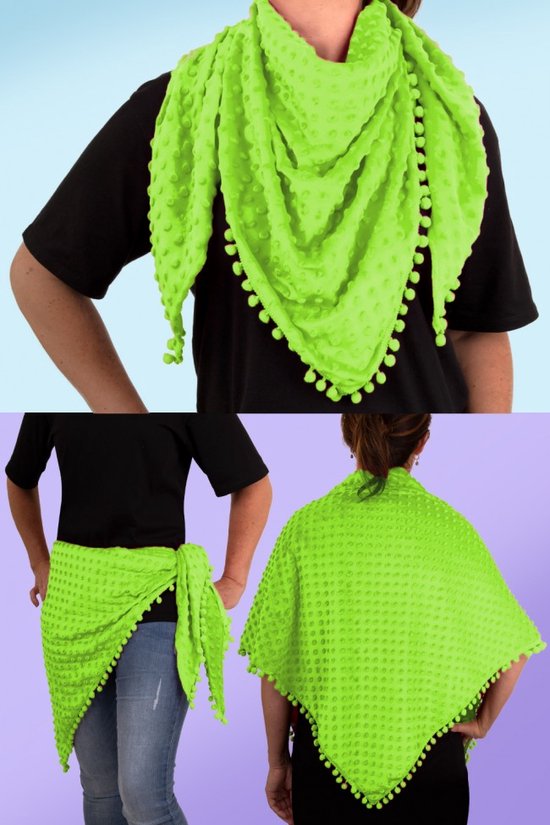 Driehoek sjaal Neon groen 120cmx120cmx170cm - Thema feest evenement festival verjaardag party