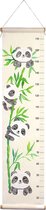 Panda Bamboo Groeimeter - Meetlint 30-170cm - Wanddecoratie - Babykamer - Kinderkamer - Meetlat Kinderen - Textielposter
