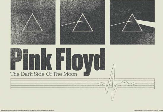 Pink Floyd Dark Side 50th Black & White Prisms Art Print 30x40cm | Poster
