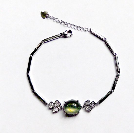 Hetty'S - Chique - Zilveren -Armband -Labradoriet edelsteen - Zirconia.