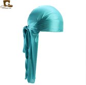 Durag - Coiffe - Foulard - Durag Silky - Bonnet Wave - Filet à cheveux - Couvre cheveux - Turquoise