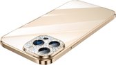 Sulada CrystalCover met Val- en Lensbescherming en kristallen voor iPhone 14 Pro goud