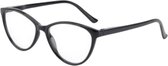 XYZ Eyewear Leesbril Zwart +3.00 - Dames - Heren - Leesbrillen - Trendy - Lees bril - Leesbril met sterkte - Voordeel - Cateye - Met sterkte +3.00