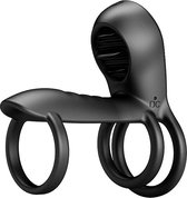 Pretty Love Jammy - Cock Ring Vibromasseur avec Stimulateur de Clitoris - Zwart - Design Unique à Triple Anneau