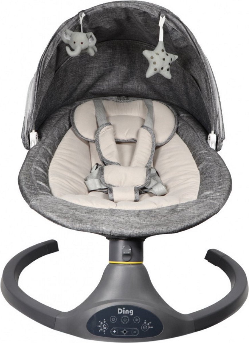 Ding Hugg Swing Babyschommel - Grijs - Draaibare babyswing - Met Muziek en Bluetooth — afbeelding 11