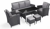 Concept-U - Grijs geweven 7 -Seater Garden Furniture Gray MODENA