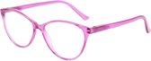 XYZ Eyewear Leesbril Roze +1.00 - Dames - Heren - Leesbrillen - Trendy - Lees bril - Leesbril met sterkte - Voordeel - Cateye - Met sterkte +1.00