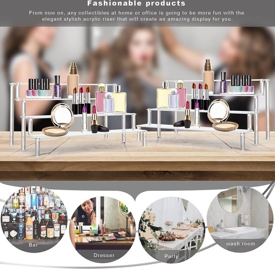 4-Tier Acryl Ansichtkaart Display Stand 10,7x10,6x12,2 inch