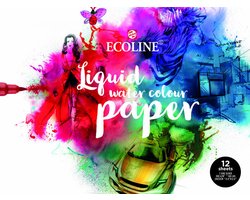 foto van Ecoline liquid water colour paper 24 x 32 cm 12 vel