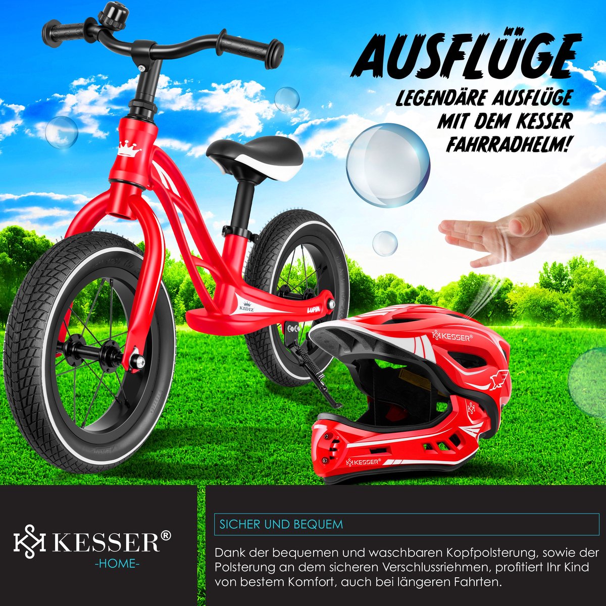 KESSER Kinderhelm 2in1 Geintegreerde Kinbeschermer Fietshelm Kinderen Jeugdhelm. bol