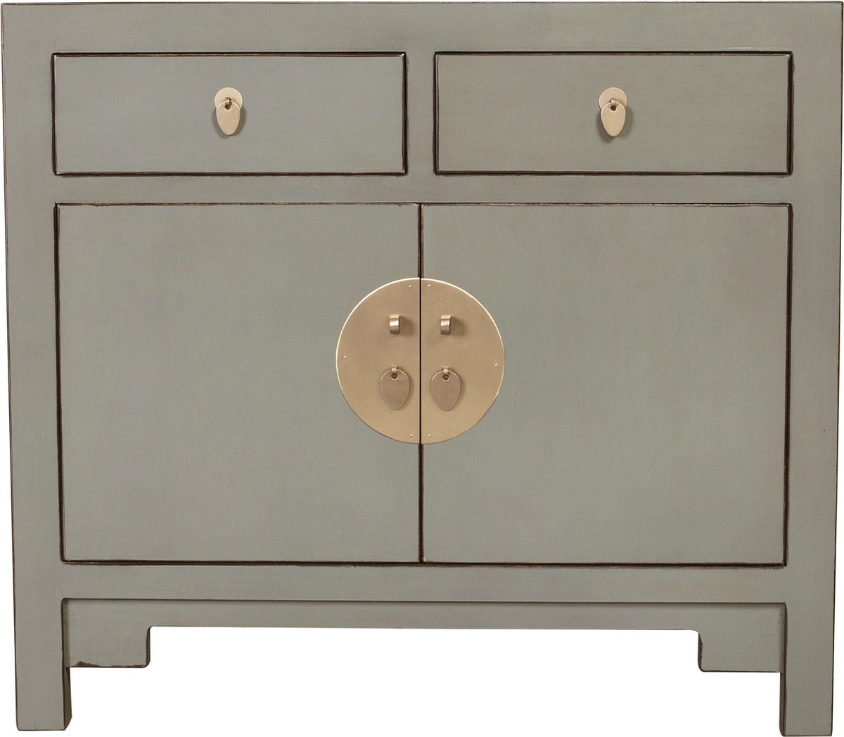 Fine Asianliving Chinese Kast Olijf Grijs - Orientique Collection B90xD40xH80cm Chinese Meubels Oosterse Kast