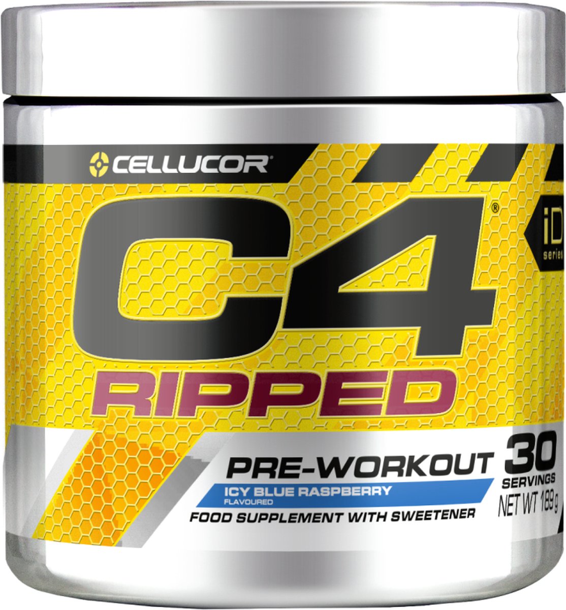 Goedkoopste Cellucor C4 Ripped Pre Workout - Icy Blue Razz - 30 shakes (189 gram