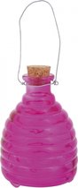 Wespenval - met hengel - roze - glas - 14 cm - wespenvanger