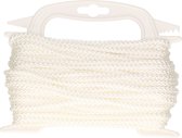Wit touw/draad 5 mm x 20 meter - Hobby/klus touw gedraaid - Dik en stevig touw voor binnen en buiten gebruik