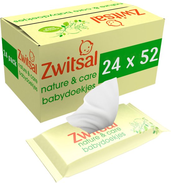 2x Zwitsal Babydoekjes Nature & Care 12 x 52 stuks