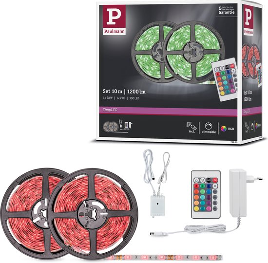 Paulmann SimpLED-stripeset - 10 m - 28 W - RGB - gecoat - Led strip