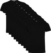10 Pack Roly Dogo Premium Heren T-Shirt 100% katoen Ronde hals Zwart, Maat S