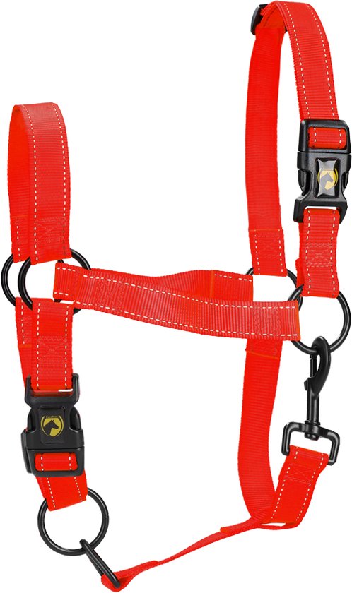 Excellent Horse - S (Shet) - Essential Halster - Halster voor paard - Reflecterend - Nylon - Rood Excellent Horse - S (Shet) - Essential Halster - Halster voor paard - Reflecterend - Nylon - Rood