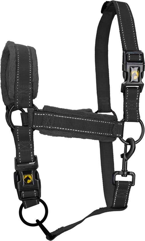 Excellent Horse Superior Essential Halster - M (Pony) - Reflecterend halster voor paard - Paardenhalster met fleece onderlegde neusriem - Geschikt voor paarden - Zwart Excellent Horse Superior Essential Halster - M (Pony) - Reflecterend halster voor paard - Paardenhalster met fleece onderlegde neusriem - Geschikt voor paarden - Zwart