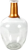 Countryfield Bloemenvaas Firm Big Bottle - helder transparant/koper - glas - D18 x H30 cm
