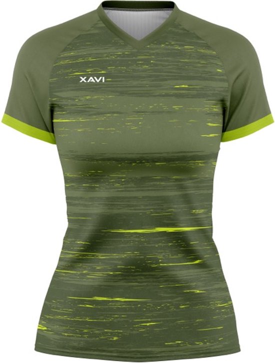 Xavi Performance dames t-shirt Groen v-Hals 2XL