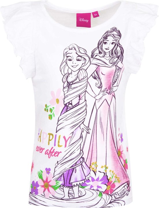 Disney Princess T-shirt - Rapunzel - Wit - Maat (5 jaar)