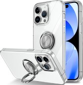 Magnetische Kickstand Ring Transparant Hoesje Geschikt voor Apple iPhone 15 Pro Max