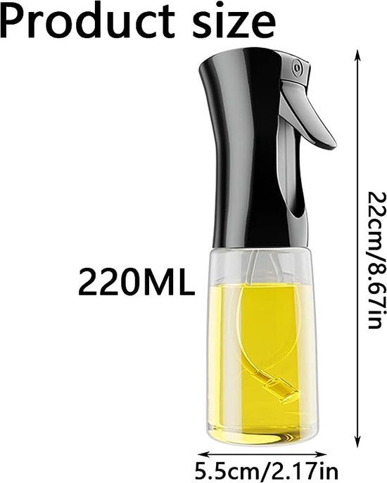 Pulvérisateur d'huile d'olive pour la cuisine – Distributeur d'huile en  verre de 220