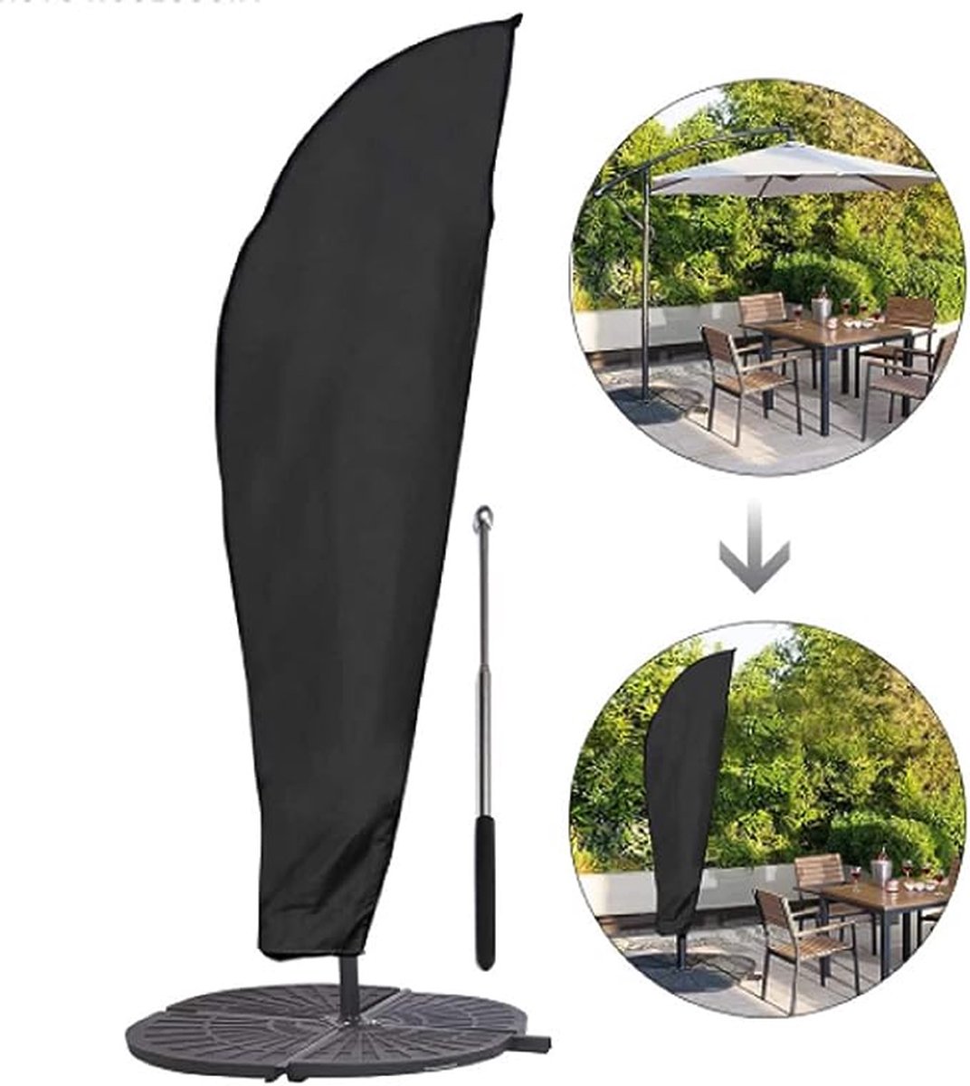 Costway Parasol kopen? | Goedkope zweefparasol | VER... COSTWAY Parasol 300 cm, zweefparasol met 32 ledlampen op... Zeeparaplu | Parasolvoet | Parasolarm - Costway