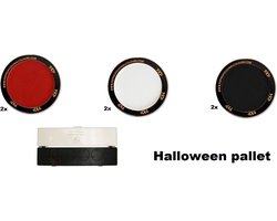 1x Palet Creepy set PXP Professional Colours rood/zwart/wit - 6x 10 gram - Halloween griezel festival thema feest 31 Oktober spooky