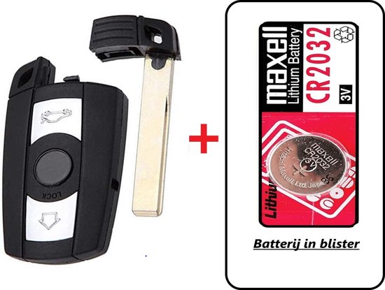 Clé de voiture 3 boutons + pile CR2032 adaptée pour clé Bmw / clé de voiture Bmw / boîtier de clé Bmw.