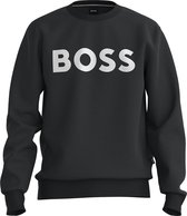 BOSS Soleri regular fit trui katoen - heren sweatshirt middeldik - zwart - Maat: XL