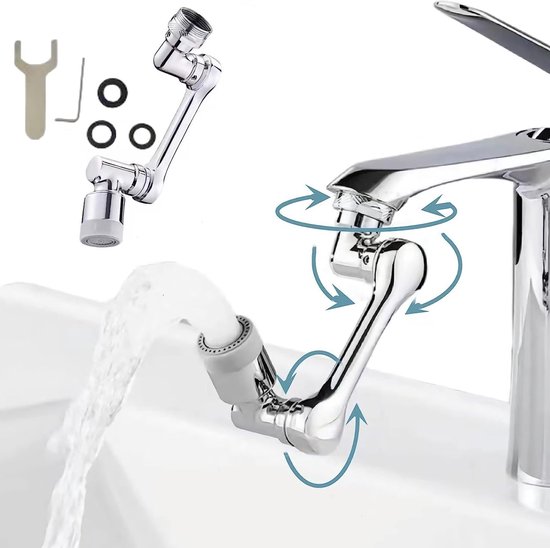 Rallonge de robinet Urban State - Fixation de robinet - Rallonge de robinet - Rotatif à 1080° - Universel