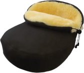 Voetenwarmer voetenzak lamsvel binnenkant voor warme voeten - kleur zwart