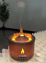 Articka 360ml Vulkaan diffuser met afstandsbediening & Lavendel olie - Vulcano diffuser - Aroma diffuser - Luchtbevochtiger - Aroma therapie - Zwart