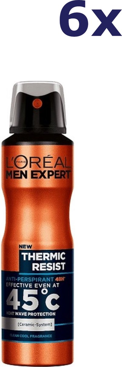 Goedkoopste L'Oréal Men Expert Thermic Resist Deodorant Spray - 6 x 150 ml