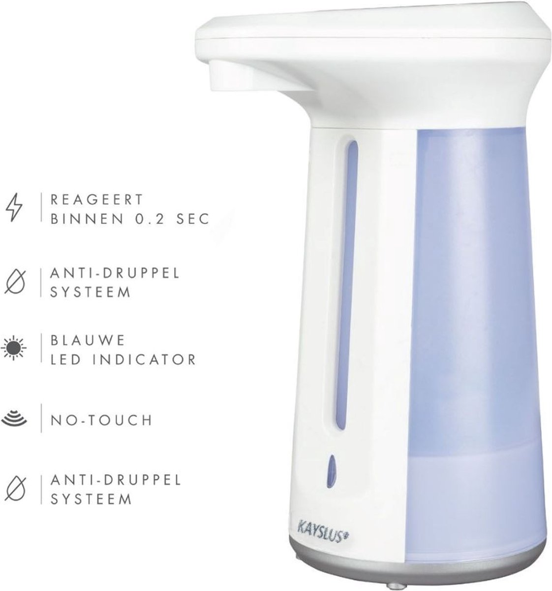 Kayslus- Zeepdispenser met Sensor - Zeeppompje - wit