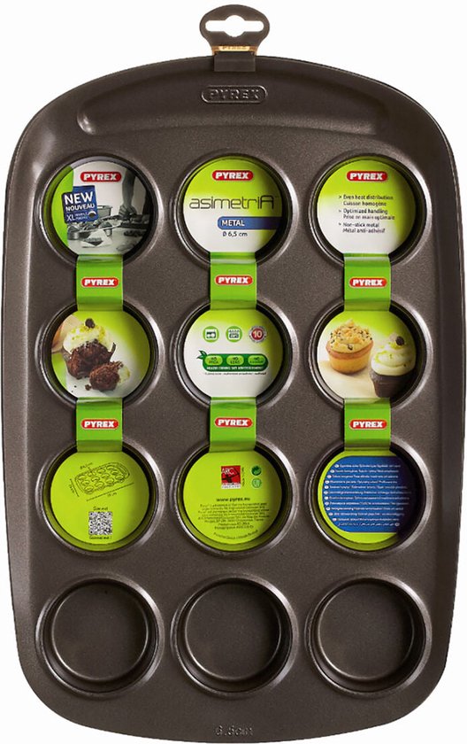 Pyrex AS12BU0 Muffinvorm, Metaal, Bruin, 29 x 18 x 3,8 cm