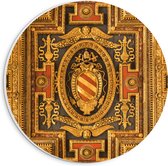 PVC Schuimplaat Muurcirkel - Plafondschildering met Gouden Details - 20x20 cm Foto op Muurcirkel (met ophangsysteem)