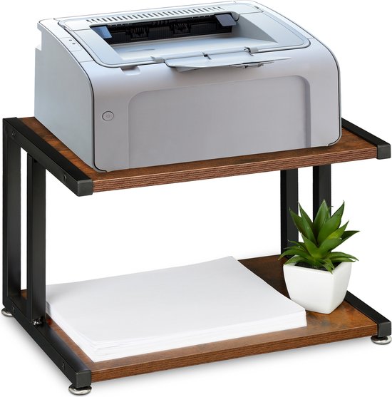 Relaxdays printerstandaard industrieel - printertafel - printerkastje - bureau organizer
