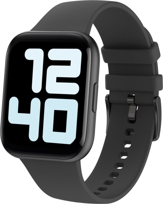 Cinturio SQ1 Black – Zwarte Smartwatch voor heren en dames – dun design