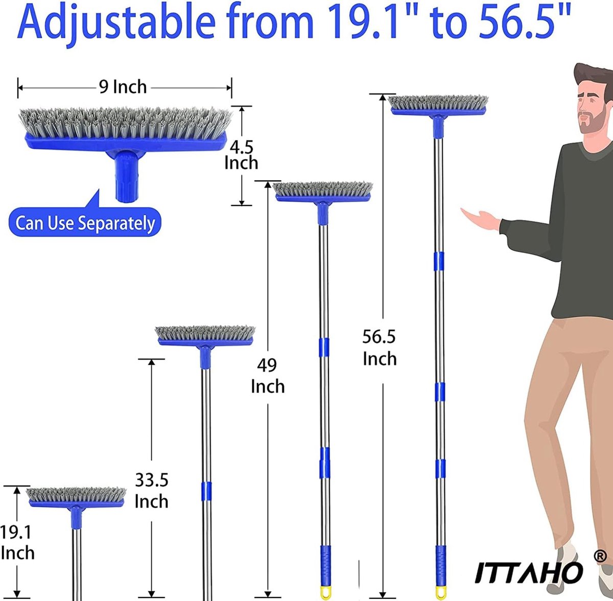 Brosse à Coulis avec Manche Manche Long, Lalafancy 129cm Brosse de  Nettoyage pour Joints de Sol, 160° Rotative pour Cuisine Douche Baignoire  Carrelage Plinthes, Espace Restreint : : Bricolage