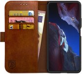 Rosso Element Book Case Wallet Hoesje Geschikt voor Xiaomi Poco F5 Pro | Portemonnee | 3 Pasjes | Magneetsluiting | Stand Functie | Bruin