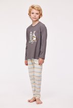 Woody pyjama jongens/heren - donkergrijs - haas - 232-10-PLS-S/154 - maat 176