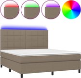 vidaXL-Boxspring-met-matras-en-LED-stof-taupe-160x200-cm