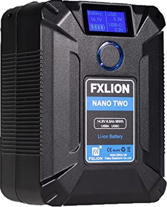 SONGING Fxlion NANO TWO 98WH Tiny V-mount/V-lock Battery with Type-C, D-tap, USB A, Micro USB for Cameras, Camcorders,Large LED Lights, Monitors, MacBook and Smartphone