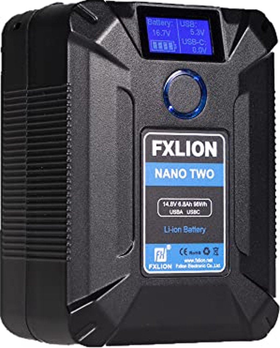 SONGING Fxlion NANO TWO 98WH Tiny V-mount/V-lock Battery with Type-C, D-tap, USB A, Micro USB for Cameras, Camcorders,Large LED Lights, Monitors, MacBook and Smartphone