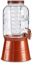 Vivalto Drankdispenser/limonadetap op voet - koper - glas - 3.8 liter - tapkraantje