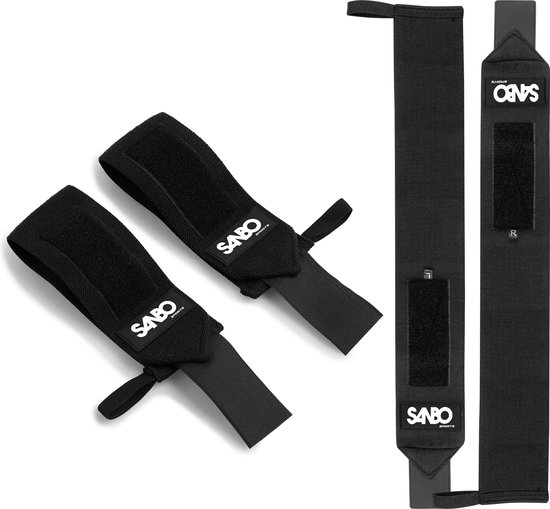 Sanbo 2x Fitness & CrossFit Polsbanden - Wrist Wraps Elastisch - Krachttraining - Polsbraces - Zwart - Fitness Accessoires - Powerlifting